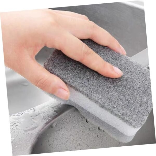 SECFOU 30 Pcs Three-Layer Scouring Sponge Dish Cleaning Sponges for Washing up Pan Scrubber Sponge Scrub Pad for Dishes Bowl Scrubber Home Cleaning Product Natural Sponge Grey - Image 5