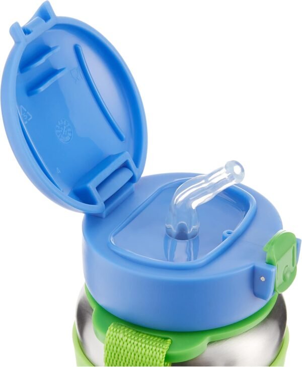 Skip Hop Toddler Sippy Cup with Straw, Zoo Stainless Steel Straw Bottle, Dino - Image 3