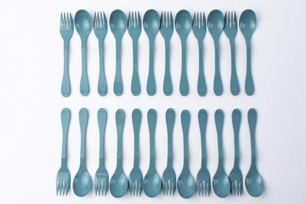 Knork Eco Plant Based 24 Pack Reusable Bamboo Flatware Set (BLUE) - Image 2