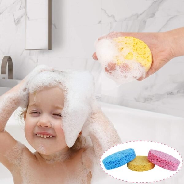 Cellulose Bath Sponge,100% All Natural Pure Baby Bath Sponge, Biodegradable, Hypoallergenic, Soft & Absorbent Sponge For Baby's Skin, Made in Turkey (Pink) - Image 5