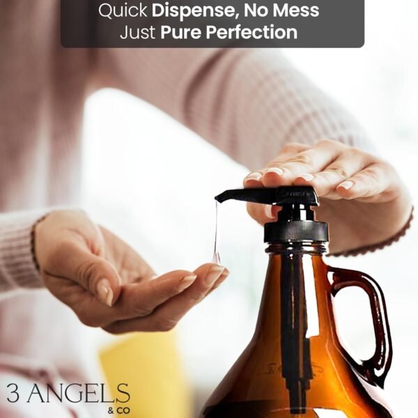 Glass Laundry Detergent Dispenser (Pack of 2) - Durable Amber Soap Dispenser Jars - Liquid Soap Dispenser w/ Silicone Tray, Labels, Measuring Cups, & More - Versatile Laundry Organization and Storage - Image 6