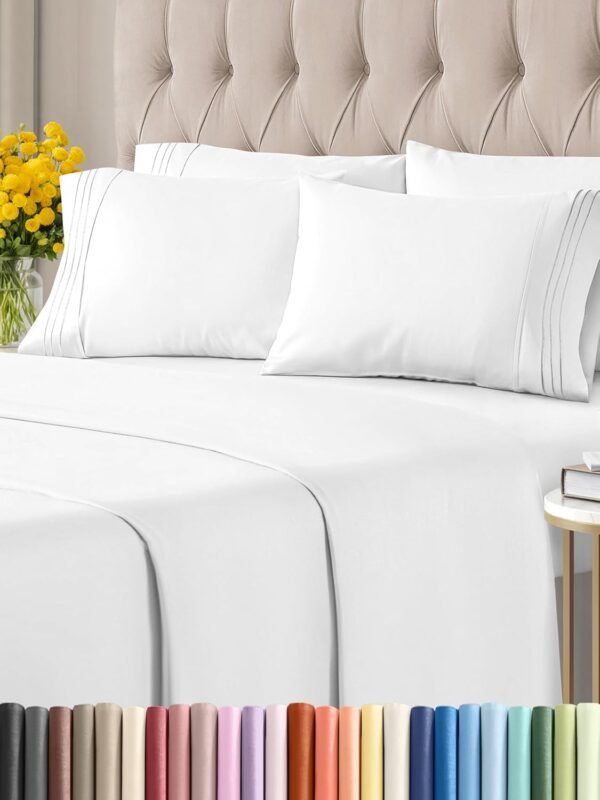 King 6 Piece Sheet Set - Breathable & Cooling Bed Sheets - Hotel Luxury Bed Sheets for Women, Men, Kids & Teens - Comfy Bedding with Deep Pockets & Easy Fit - Soft and Wrinkle Free - King White Sheets