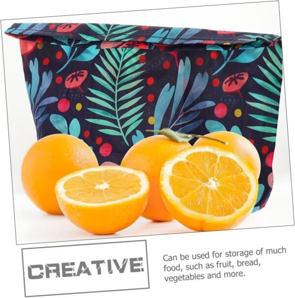 GARVALON Beeswax Wrap Food Bag Beeswax Cotton Wraps Fruit Produce Bag Reusable Sandwich Bag Dishwasher Safe Reusable Beeswax Snack Container Kitchen Produce Bags Natural Beeswax - Image 9