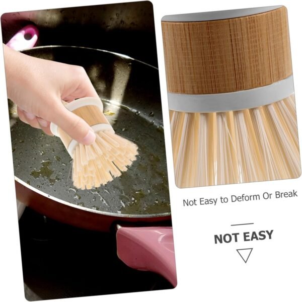 CRAFTHROU Dish Scrubber Cleaning Pan And Vegetable Natural Palm Pot Brush Round Dish Brush Washing Scrubber For Kitchen Sink Cleaning White - Image 7
