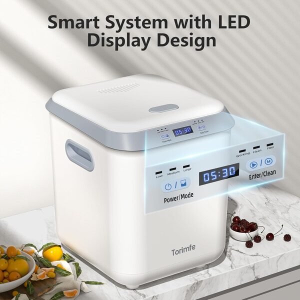 Electric Composter for Kitchen, 2.5L Compost Bin Kitchen Countertop for Indoor, Smart Food Compost Machine with Updated Grinding Blade, Odorless, Auto-Cleaning, Turn Waste to Pre-Compost for Plants - Image 5