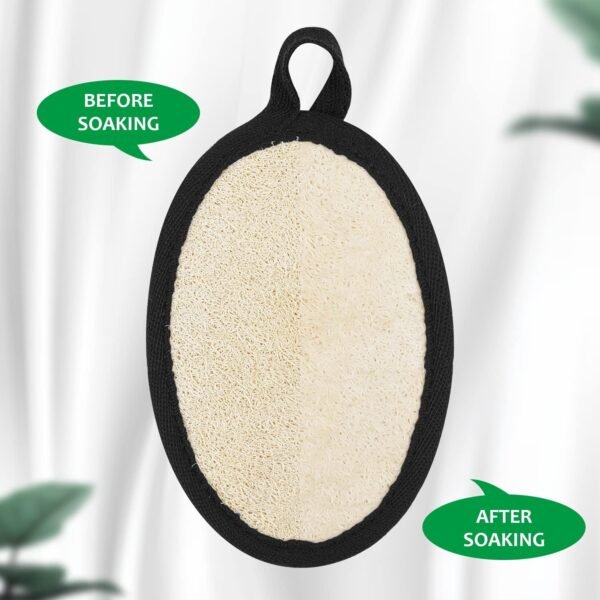 2Pcs Loofah Exfoliating Body Scrubber, Biodegradable Shower luffa Pad, Natural Loofah Sponge, Loofah for Men and Women (Black) - Image 5