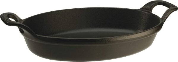 Staub 40509-341 Oval Stackable Dish, Black, 11.0 inches (28 cm), Enameled Iron