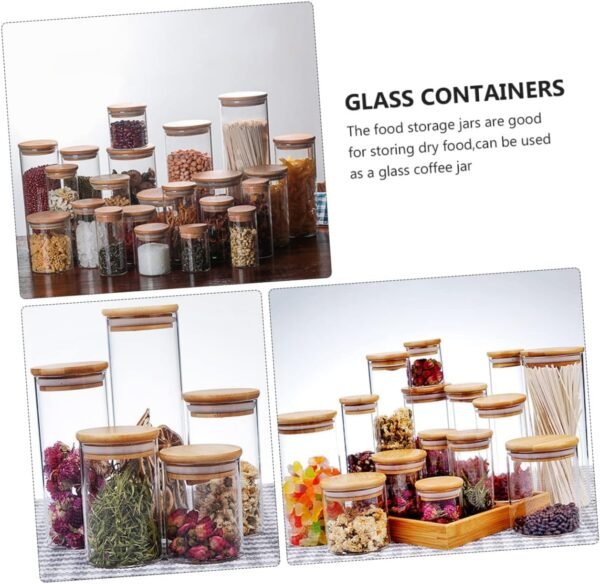 Ciieeo 2pcs Sealed Jar Mason Jar Food Jar Kitchen Canisters Sealed Food Canisters Coffee Bean Storage Jar Candy Containers Clear Containers Cookie Containers with Lids Tea Tins Can Glass - Image 7