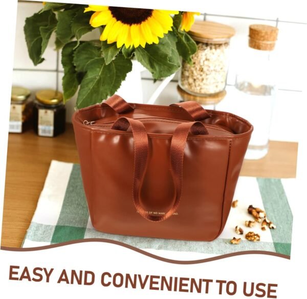 Bento Bag Reusable Grocery Bags Foldable Washable Book Tote Bag Packed Lunch Pouch Cosmetic Bag Lunch Tote Bag Refrigerated Bagreusable Net Hand Bags Food Bag Pu - Image 3