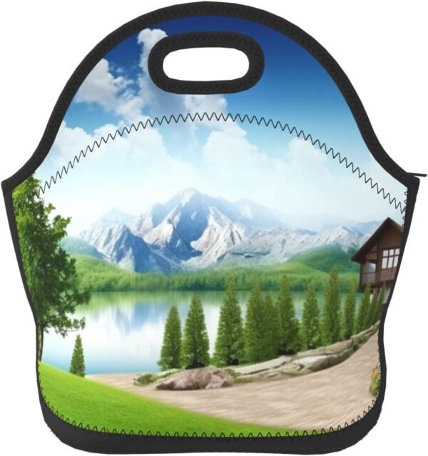 Neoprene Lunch Bags Natural Print Insulated Lunch Tote Bag Reusable Thermal Cooler Lunch Container Box for Work Travel Picnic