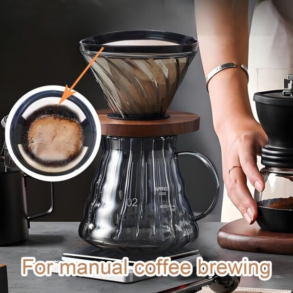 2Pcs Reusable Coffee Filter Basket, No.4 Cone Coffee Maker Filters, for Ninja and Cuisinart Coffee Maker Machines Brewers Filter Replacement - Image 3