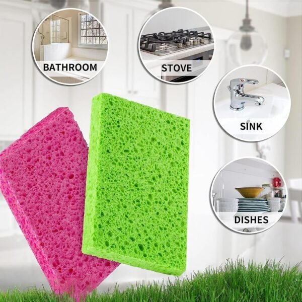 bioGo 30 Pack Compostable Pop-Up Sponges - Expanding, Non-Scratch, Plant-Based Dish Sponges - Bulk Color Sponges - Compostable Pop Up Sponge - Kitchen Pop Up Sponges - Image 6