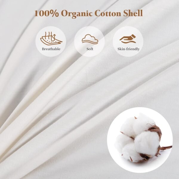 Buckwheat Pillow-Adjustable Buckwheat Pillows for Sleeping with Organic Cotton Cover for Adult Neck Pain Relief - Best Neck&Cervical Pillow for Side Back Stomach Sleeper Standard Size 14"x20" - Image 5