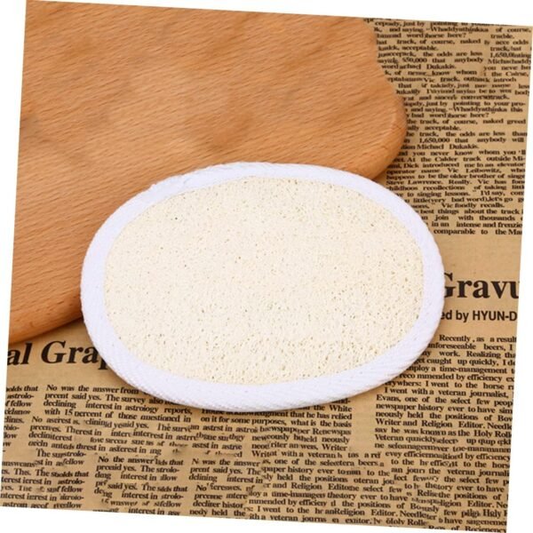 6 Pcs Bath Towel Cleaning Sponges Cleaning Scrubber Luffa Pad Sponge Sponges for Cleaning Gloves for Cleaning Natural Dish Sponge Face Cleansing Sponge Body Scruber Beige Loofah - Image 4
