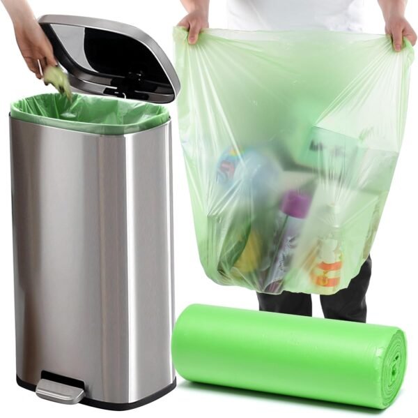 Biodegradable Trash bags - Tall 13Gallon, 60 Counts, Thickened 1.4 Mil - Eco Friendly, Unscented, Strong Garbage Bags/Bin Liner for Household/Garden/Office | Compostable Garbage Bag by EnvoWise - Image 2