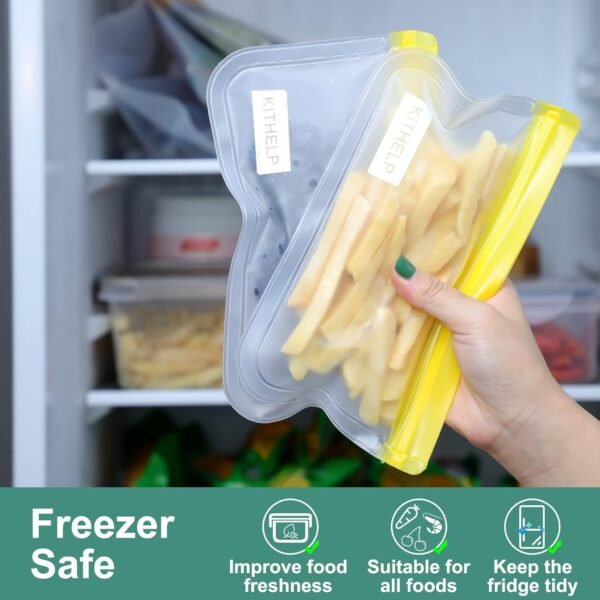 27 Pack Reusable Storage Bags BPA Free, Leak-proof Freezer Bags (9 Reusable Gallon Bags + 9 Reusable Sandwich Bags + 9 Reusable Snack Bags) Washable Eco-Friendly Lunch Bags - Image 4