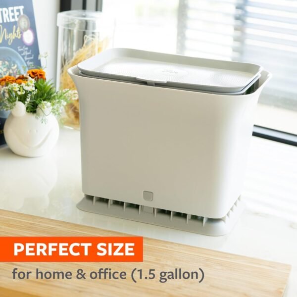 Full Circle Fresh Air Odor-Free Kitchen Compost Bin, Gray - Image 3