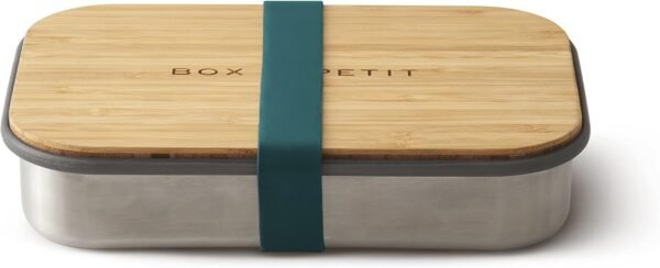 Black+Blum Stainless-Steel Sandwich Box | Plastic Free Meal Prep Lunch Box Food Container with Bamboo Lid, Ocean, 900ml / 30 fl oz