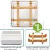 Wooden Bamboo Square Soap Dishes for Bar Soap Holder for Shower with Drain for Bathroom Small Soap Dish Detachable（Single Pack Right Angle White） - Image 3