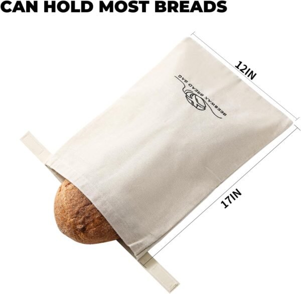 Bread Bags for Homemade Bread. Linen Beeswax Bread Bags. Sourdough Bread Bags. Beeswax Bread Bag（2 Pack). Reusable Bread Bags. Linen Bread Bags for Homemade Bread. XL-Bread Storage Bags. ZSHLXM - Image 2
