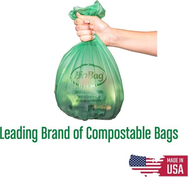 BioBag (USA), The Original Compostable Bag, 2.6 Gallon, 100 Total Count, 100% Certified Compostable Kitchen Food Scrap Bags, Kitchen Compost Bin Compatible - Image 4