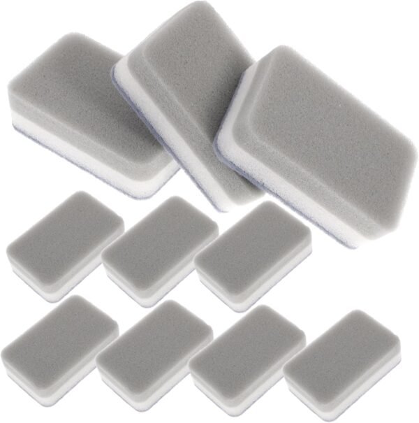 10pcs Three-Layer Scouring Sponge Kitchen Scrubbers Kitchen Cleaning Sponges Non Scratch Sponges Sink Sponge Washing up Natural Sponge Dish Scrub Brush Pot Cleaning Pads Wipes Grey