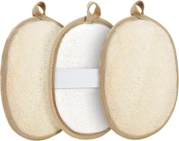 Exfoliating Loofah Sponge Body Scrubber（3 Pack),Zenidoo Natural Loofah Pads Bath Shower Loofa Sponge for Women and Men,Made with Eco-Friendly and Biodegradable Luffa Pads,Large Size