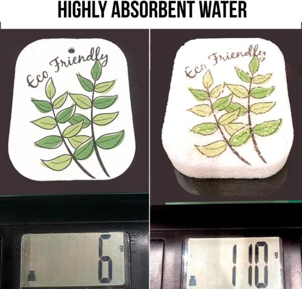 10PACK Natural Plant Based Biodegradable Eco-Friendly Cellulose Dish Sponges: Non Scratch, Multi-Purpose Kitchen,Household,Bathroom Cleaning Sponges - Image 6