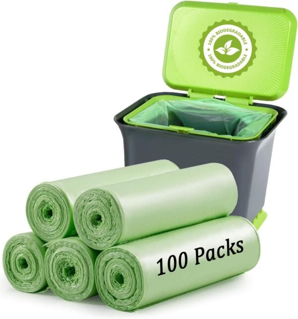 Small Trash Bags 4 Gallon 丨 100 Count 4 Gallon Trash Bag for 4-6 Gallon Trash Can Liners丨 Small Garbage Bags for Office Bedroom Bathroom Kitchen Household
