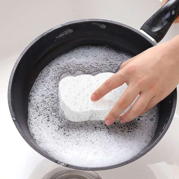12pcs Premium Heavy-Duty Household Cleaning Sponges Scratch-Free, Multi-Purpose Dish Scrub Sponges Reusable for Home Kitchen Cookware Bathroom, Safe Healthy Scrubbing Sponges Durable - Image 3