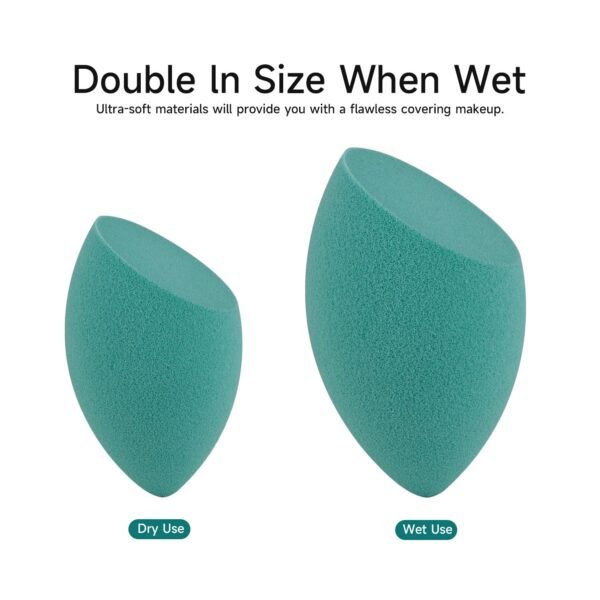 Biodegradable Material Beauty Spongs for Liquid and Cream Foundation Wet and Dry Beauty Blender Spongs Set of 2 - Image 4