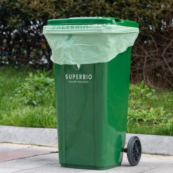 SUPERBIO 33 Gallon Compostable Yard Waste Bags, Lawn & Leaf Bags, 40 Count, ASTM D6400, BPI and OK compost INDUSTRIAL - Image 5