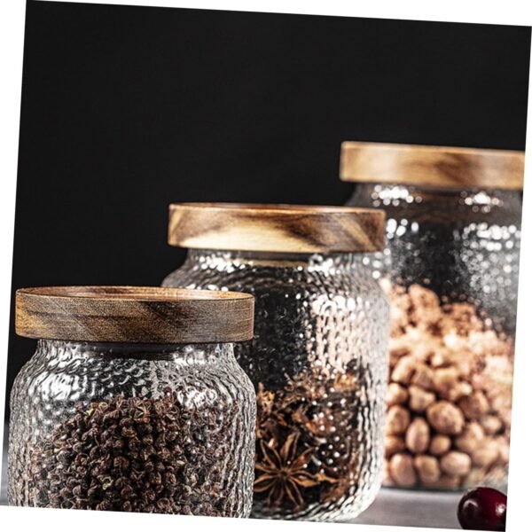 Glass Containers Bernardin Mason Jar Lids Coffee Pod Holder Jam Jars Coffee Bean Storage Sugar Container for Coffee Bar Rice Dispenser Cup Jar with Lid Flask Coffee Holder Wooden - Image 7