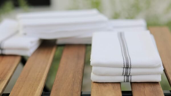 AMOUR INFINI Cotton Herringbone White Dish Towels Set of 12 - Highly Absorbent, Super Soft Tea Towel with Hanging Loops - Extra Large Quick Dry Bar Towel (16x28 Inch - Charcoal) - Image 5