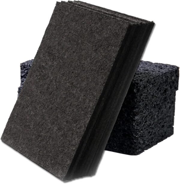 VANANA Biodegradable Kitchen Sponges Washing Up, Natural Compostable Cellulose Cleaning Sponges Colourful Sponge for Home Car Daily Use (12, Black)