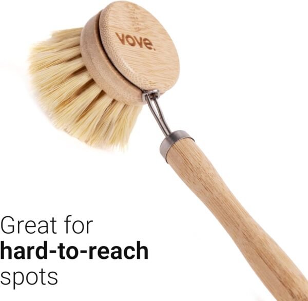 | Eco Kitchen Cleaning Bundle | Bamboo Dish Brush & 6 Natural Kitchen Sponges | with 3 Replacement Heads | Sustainable Cleaning | Plastic-Free | Versatile Cleaning | High-Performance - Image 8