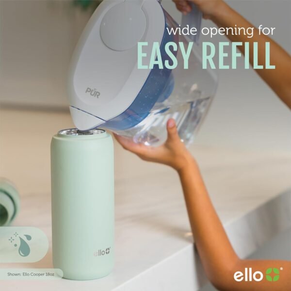 Ello Cooper 32oz Stainless Steel Water Bottle with 2 Lids Chug and Straw | Leak Proof | Double Walled and Vacuum Insulated | Built in Carry Loop | Dishwasher Safe | Gray - Image 7