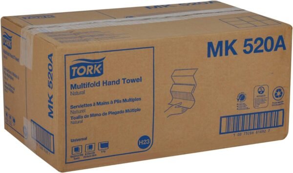 Tork Multifold Hand Towel Natural H2, Universal, 100% Recycled Fibers, 16 x 250 Sheets, MK520A - Image 9