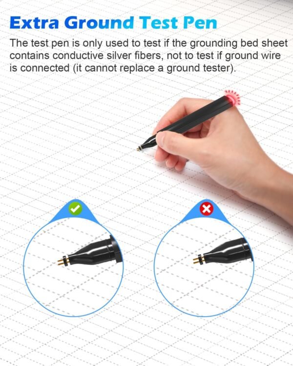 FZF Grounding Sheets Queen Size, Organic Cotton 95%+Pure Silver 5%, Earthing Bed Sheets,Fitted Bed Sheet with Grounding Cord for Better Sleep (Queen, White - 60"x 80"x 15" Deep Pocket) - Image 2