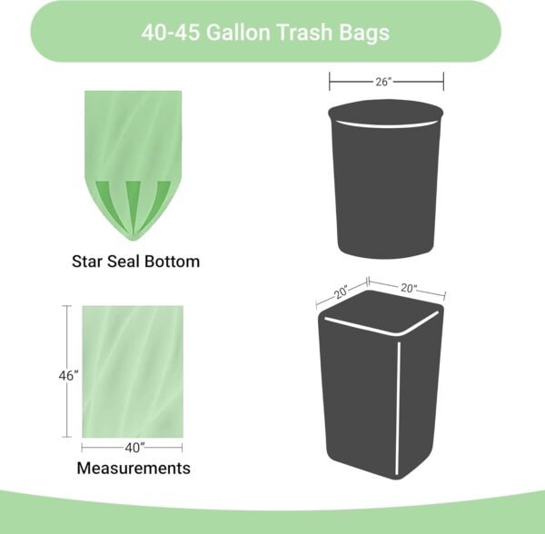 Reli. Biodegradable 40-45 Gallon Trash Bags | 100 Count | ASTM D6954 | Green | Eco-Friendly | Oxobiodegradable Under Certain Conditions (See Product Description) - Image 3