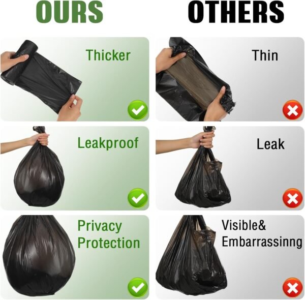 Colarr 180 Count Trash Bags 8 Gallon Recycle Trash Bags Portable Camping Toilet Bags for Bucket Toilet Disposable Trash Can Liners for Outdoor Camping Hiking Boating Travel, Black - Image 5