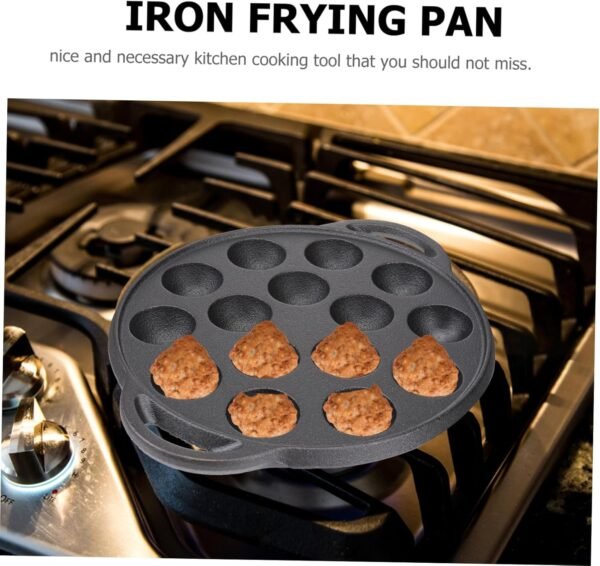 1 Set Snail Wok Kitchen Cookware Baking Trays for Oven Griddle Pan Kitchen Frying Pan Escargot Baking Dish Mushroom Pan Escargot Plate 12 Holes Kitchen Pan Black Iron - Image 7