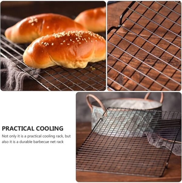 BBQ Mesh Cake Tray Grate Pan Baking Tray Grill Rack Net Clothes Drying Racks Toaster Kitchen Roasting Cooker Loaf Tin Hornear Food Cookware Outdoor Grilling Accessories Oven Iron - Image 7