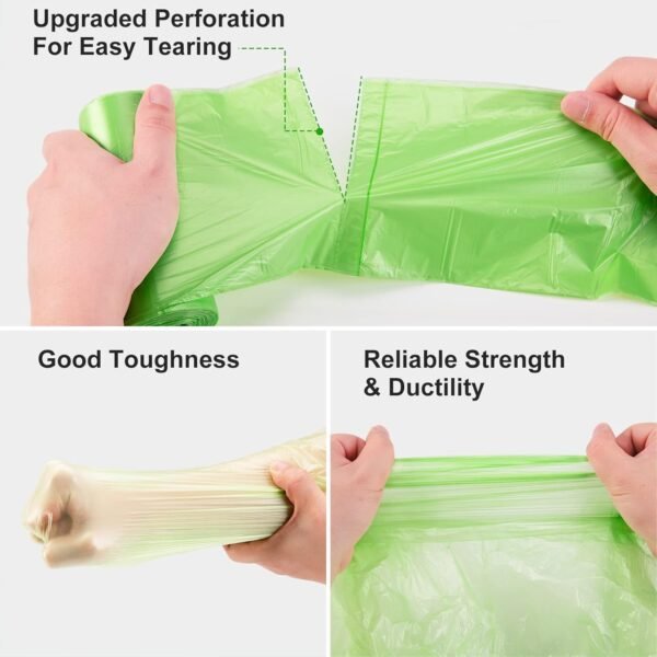 Small Trash Bags 4-6 Gallon, Inwaysin 200 Count Biodegradable Trash Bags 4 Gallon, Extra Strong Small Garbage Bags Unscented, Size Expanded, Green, for Bathroom Bedroom Office Kitchen Trash Can - Image 3