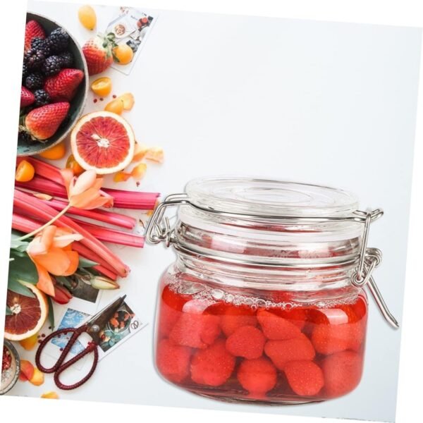 Square Glass Containers Lip Gloss Containers Kitchen Storage Jars Storage Jars Container Food Storage Container Coffee Bean Storage Can Clear Container Candy Containers Seal Pot - Image 5