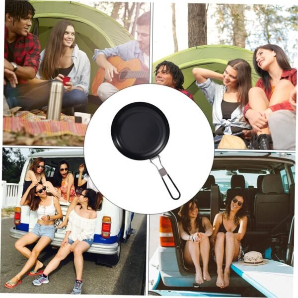 9 Frying Pan Outdoor Cooking Stove Mini Wok Induction Pans Omelette Fry Pan Frypan Egg Cooker Pan Saucepan Broiler Pan for Oven Stove Grill Pan Outdoor Cookware Non Food Black Iron - Image 7
