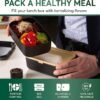 Umami Lunch Container for Adults All-In-1 w/ 4 Utensils, 2 Sauce Jars & 2 Dividers, Real Bamboo Lid, 100% Leakproof, Microwave & Dishwasher Safe - Image 3