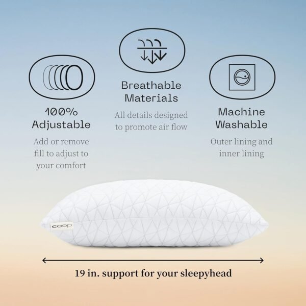 Coop Home Goods Original Toddler Adjustable Pillow, Soft, Breathable & Washable Mini Bed Pillows for Kids with Premium Memory Foam for Neck, Knee & Back Support, CertiPUR-US/GREENGUARD Gold, 19" x 13" - Image 5