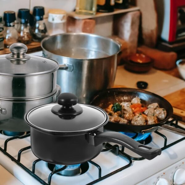 UPKOCH 7 Pcs Refine Iron Pots and Pans Set, Skillet Fry Pans Cooking Pots, Nonstick Cookware with Utensils for Kitchen Induction, Camping Egg Grill Pan Set - Image 4