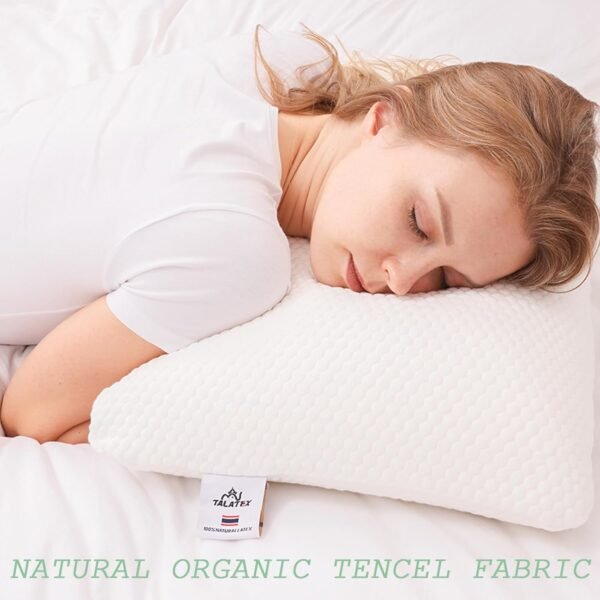 Talalay 100% Natural Premium Latex Pillow, Helps Relieve Pressure, No Memory Foam Chemicals, Perfect Package Best Gift with Removable Tencel Cover - Image 5